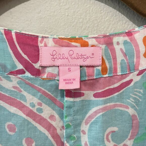 Lilly Pulitzer Courtney Tunic Dress Women's Small Jellies Be Jammin 3/4 Sleeve - Picture 4 of 9